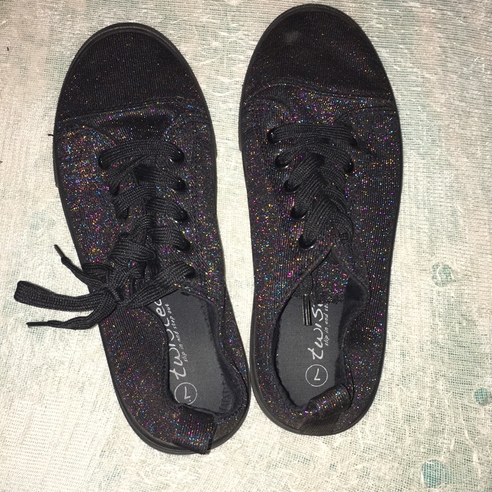 Black glitter shoes
